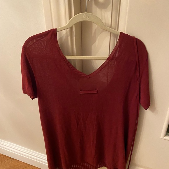 Jean Paul Gaultier Maille M-3XL burgundy 2 piece in 1 made Italy cardigan&trank - Picture 7 of 16